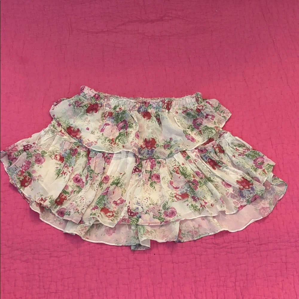 LoveShackFancy  Floral mini Skirt, M - Picture 2 of 6